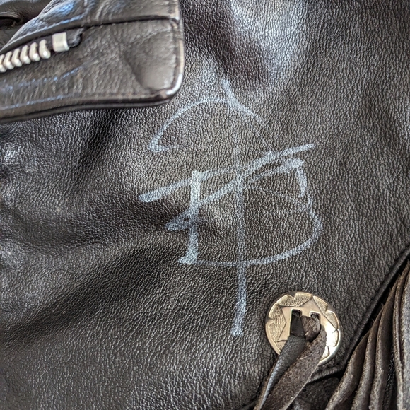 Vintage Fringe Black Leather Jacket with Heavy Metal Musician Autographs - Picture 6 of 13